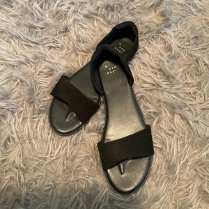 Black suede sandals